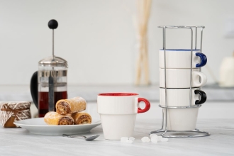 Изображение №6 | Набор из 4 кружек Inset с подставкой, черный