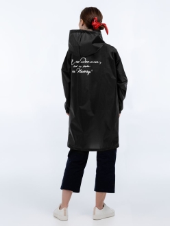 Изображение №1 | Дождевик «Я не идеальна», черный, размер S