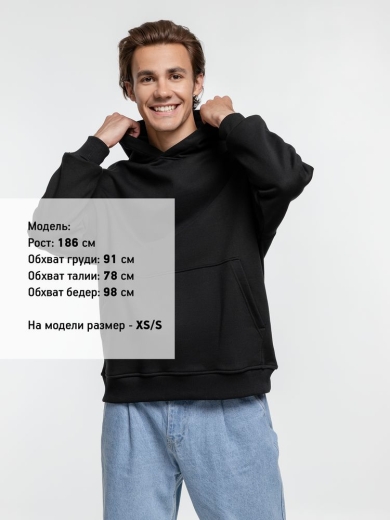 Изображение №4 | Худи оверсайз Kulonga Comfort Heavy, черное, размер XS/S
