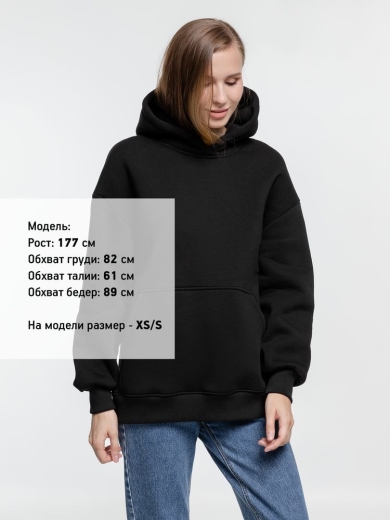 Изображение №7 | Худи оверсайз Kulonga Comfort Heavy, черное, размер XS/S