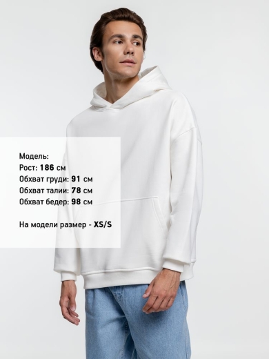 Изображение №7 | Худи оверсайз Kulonga Comfort Heavy, молочно-белое, размер XS/S