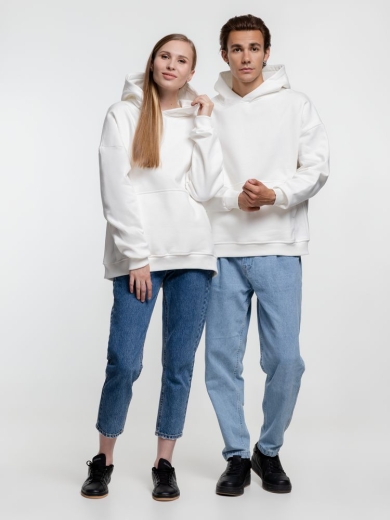 Изображение №10 | Худи оверсайз Kulonga Comfort Heavy, молочно-белое, размер XS/S