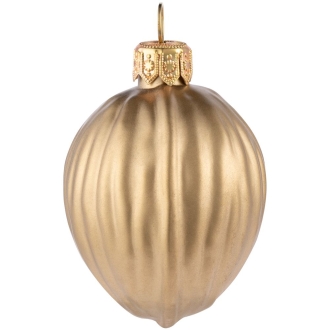 Изображение №2 | Елочная игрушка «Грецкий орех», матовое золото