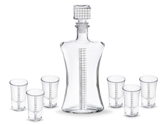 Изображение №1 | Набор для водки «Матрица» (прозрачный/серебристый)