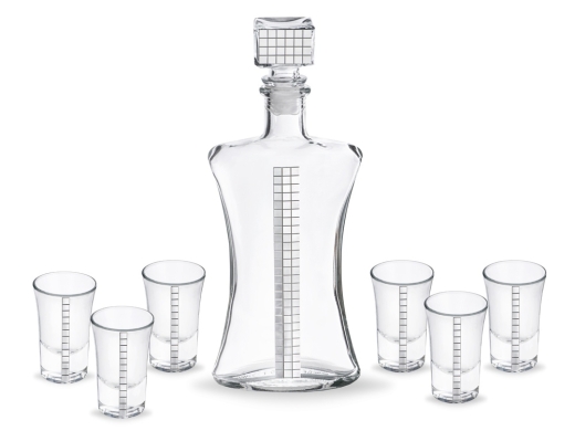 Изображение №1 | Набор для водки «Матрица» (прозрачный/серебристый)