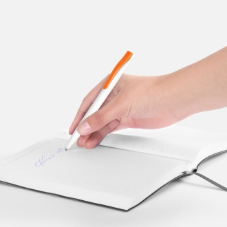 Изображение №4 | Ручка шариковая Pin, белая с оранжевым