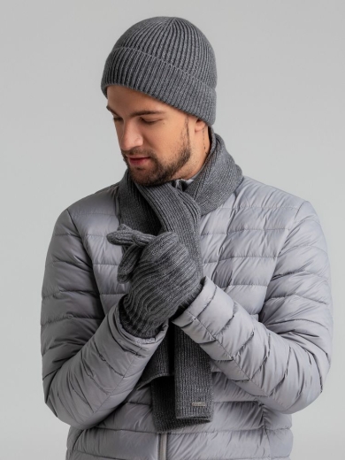 Изображение №4 | Перчатки Bernard, серый меланж, размер S/M