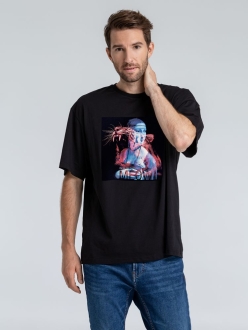 Изображение №2 | Футболка оверсайз «Дама с горностаем», черная, размер XS/S