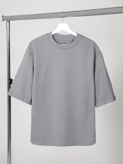 Изображение №1 | Футболка оверсайз унисекс Kosmos 2.0, светло-серая, размер XS/S