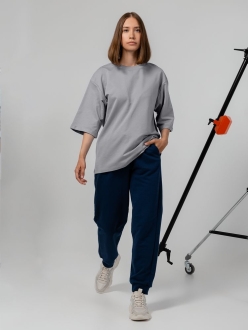 Изображение №9 | Футболка оверсайз унисекс Kosmos 2.0, светло-серая, размер XS/S