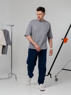 Изображение №10 | Футболка оверсайз унисекс Kosmos 2.0, светло-серая, размер XS/S