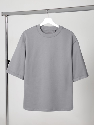 Изображение №1 | Футболка оверсайз унисекс Kosmos 2.0, светло-серая, размер XS/S