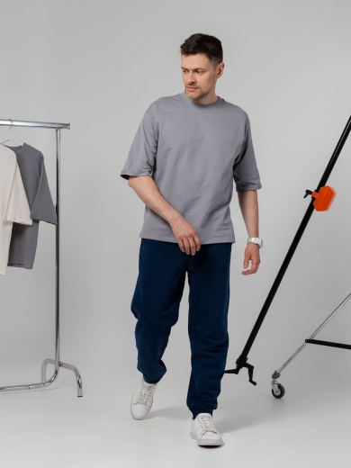 Изображение №10 | Футболка оверсайз унисекс Kosmos 2.0, светло-серая, размер XS/S