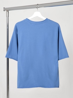 Изображение №2 | Футболка оверсайз Vozduh 2.0, синяя, размер XS/S