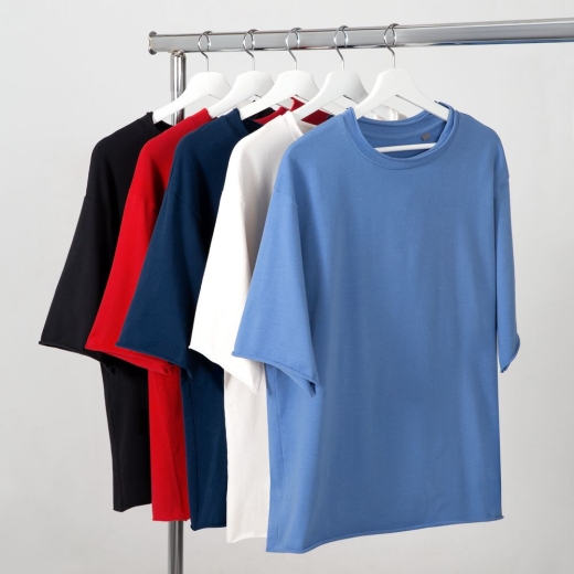 Изображение №3 | Футболка оверсайз Vozduh 2.0, синяя, размер XS/S