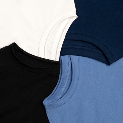 Изображение №4 | Футболка оверсайз Vozduh 2.0, синяя, размер XS/S