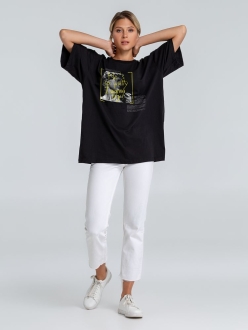 Изображение №3 | Футболка оверсайз «He is So Pretty. Давид», черная, размер XS/S