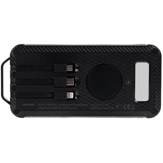 Изображение №4 | Аккумулятор защищенный Total Control 10000 мАч, черный с серым