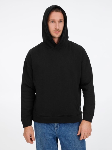 Изображение №13 | Худи оверсайз унисекс Tolla, черное, размер M/L