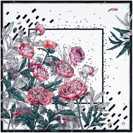 Изображение №1 | Платок шелковый Delicate, пионы