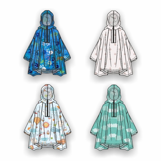 Изображение №7 | Дождевик-пончо детский AquaStop Kids на заказ, разноцветный,6-8 лет