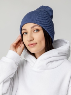 Изображение №3 | Шапка Real Rib, синяя (черника)