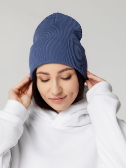 Изображение №4 | Шапка Real Rib, синяя (черника)