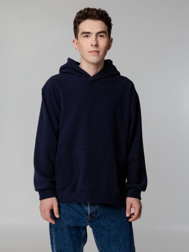 Изображение №5 | Худи флисовое унисекс Manakin, темно-синее, размер XS/S