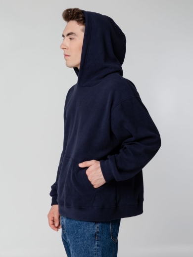 Изображение №7 | Худи флисовое унисекс Manakin, темно-синее, размер XS/S