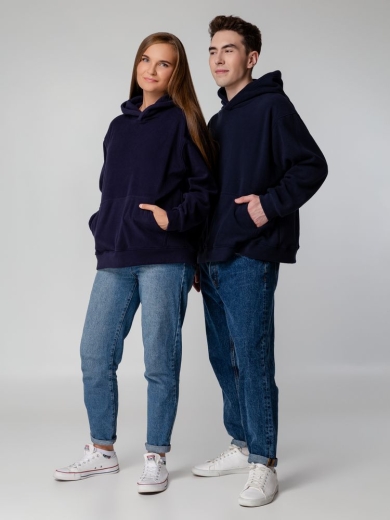 Изображение №9 | Худи флисовое унисекс Manakin, темно-синее, размер XS/S