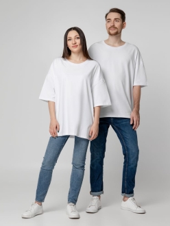 Изображение №11 | Футболка унисекс оверсайз Crosstown, белая, размер S