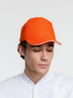 Изображение №4 | Бейсболка Classic, оранжевая с белым кантом