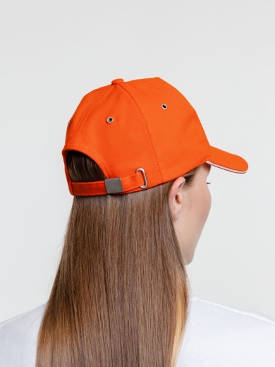 Изображение №10 | Бейсболка Classic, оранжевая с белым кантом
