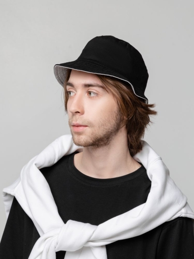 Изображение №6 | Панама Summer двусторонняя, черная с серым