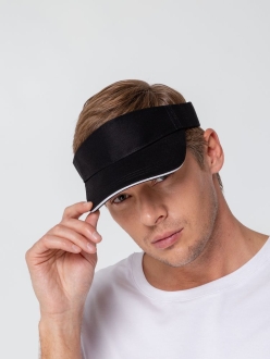 Изображение №6 | Козырек Active, черный с белым кантом