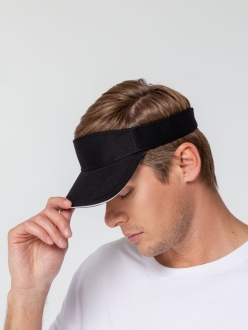 Изображение №7 | Козырек Active, черный с белым кантом