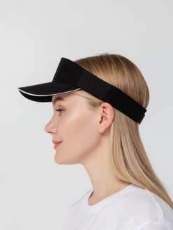 Изображение №10 | Козырек Active, черный с белым кантом