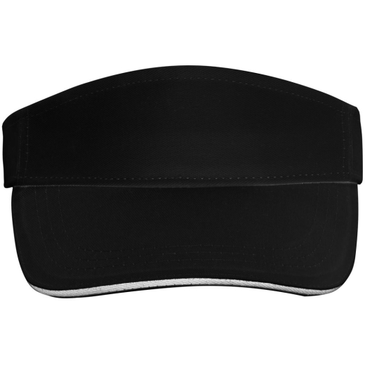 Изображение №2 | Козырек Active, черный с белым кантом