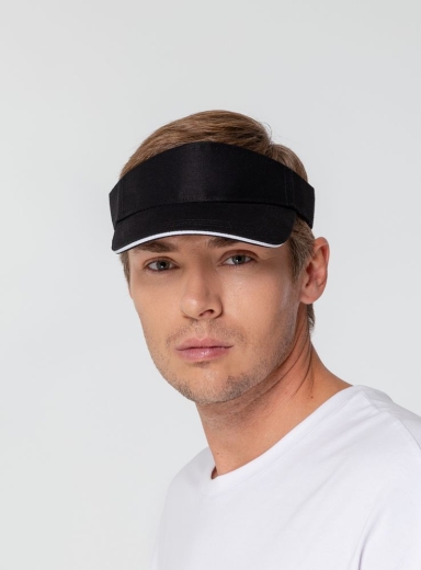 Изображение №5 | Козырек Active, черный с белым кантом