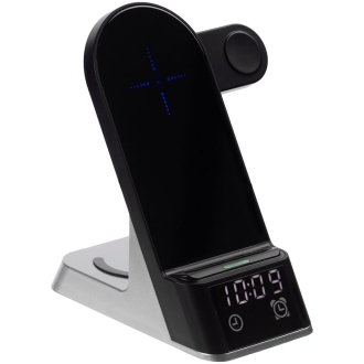 Изображение №2 | Зарядная станция с часами E-Store для смартфона, часов и наушников, черная