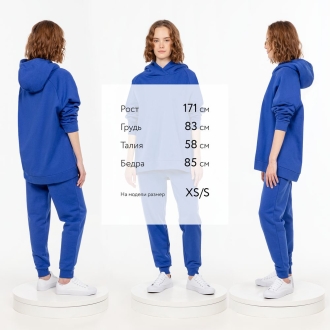 Изображение №4 | Худи унисекс H1, синее, размер XS/S