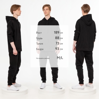 Изображение №6 | Худи унисекс H2, черное, размер XS/S