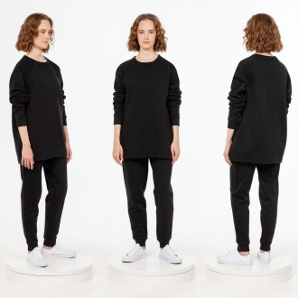 Изображение №4 | Свитшот унисекс S1, черный, размер XS/S