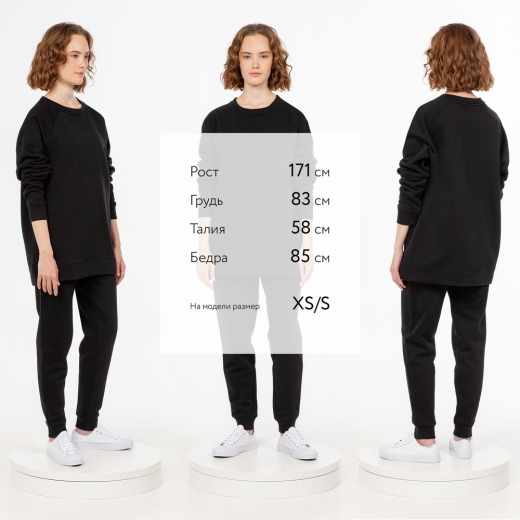 Изображение №5 | Свитшот унисекс S1, черный, размер XS/S