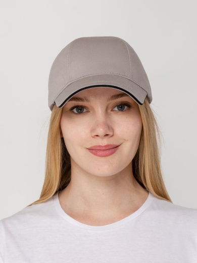 Изображение №5 | Бейсболка Canopy, серая с черным кантом