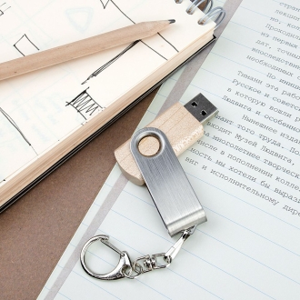 Изображение №2 | Флешка Twist Wood, светлое дерево, 16 Гб