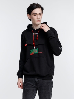 Изображение №16 | Худи унисекс с карманом на груди Chest Pocket, черное, размер XS/S