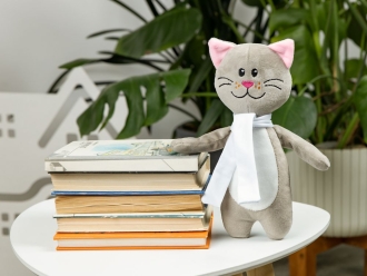 Изображение №5 | Мягкая игрушка Beastie Toys, котик с белым шарфом