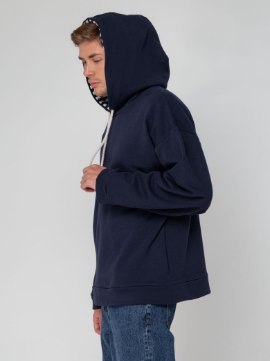 Изображение №9 | Худи унисекс оверсайз Seamark, темно-синее, размер M/L