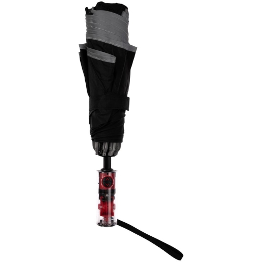 Изображение №4 | Зонт наоборот складной Futurum со светоотражающим кантом, черный